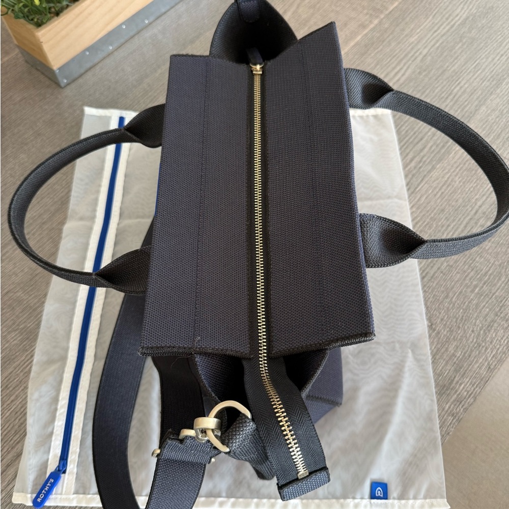 Rothy’s ‘The Handbag’ Classic Structured Purse Navy Black - Premium Designer - Picture 2 of 7